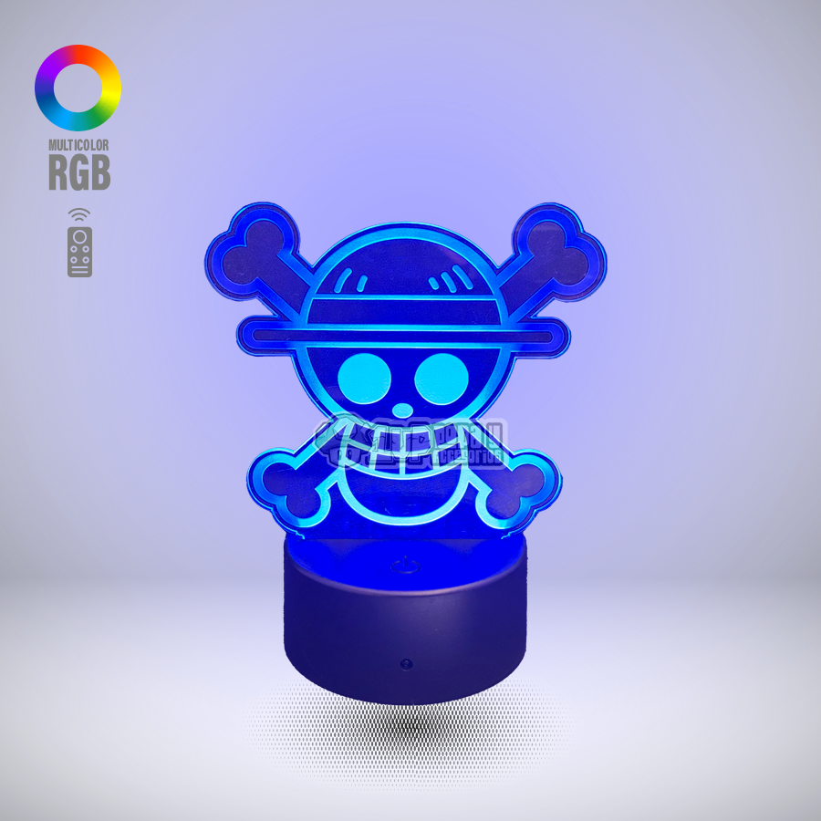 lamaparas led personalizadas custom 1up ropa y accesorios one piece logo luffy