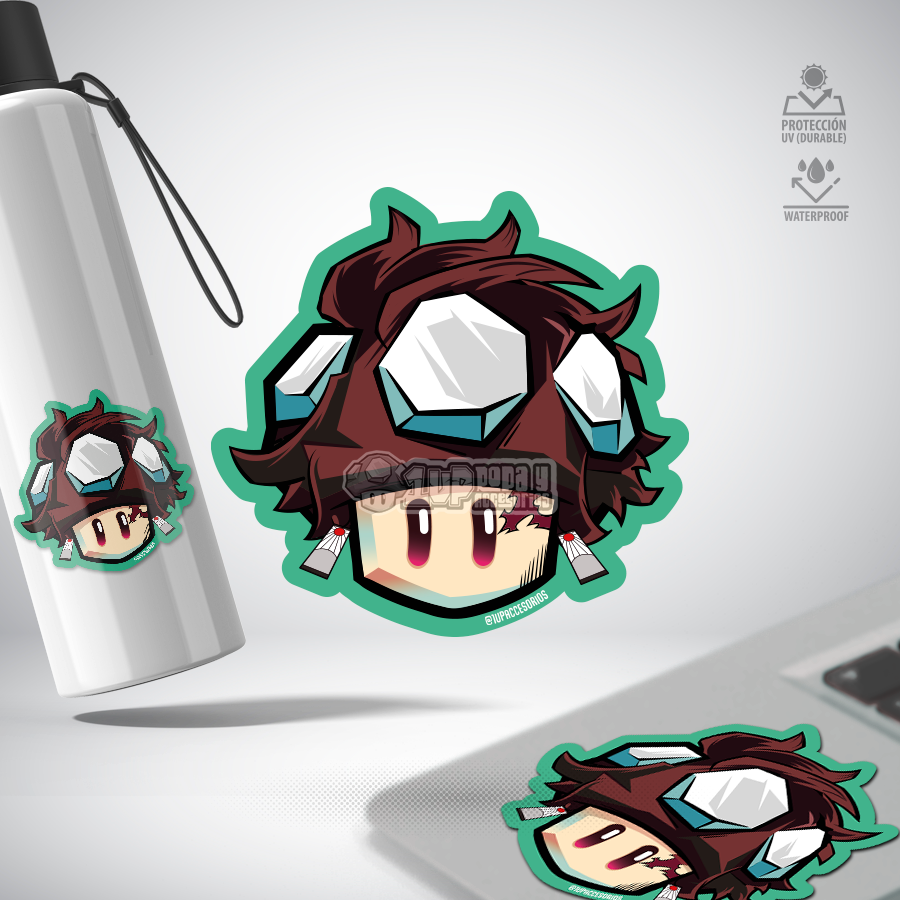 Home stickers waterproof a prueba de agua honguitos personalizadas custom 1up ropa y accesorios tanjiro